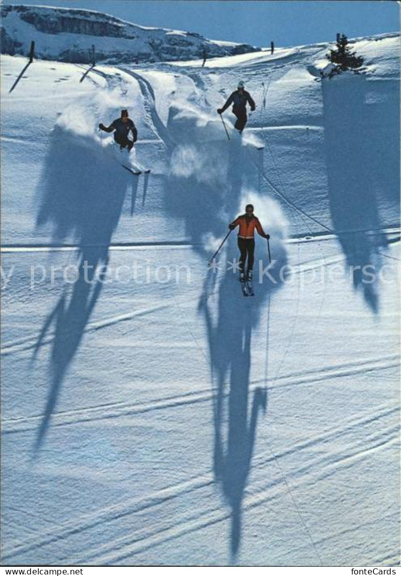 11888632 Adelboden Skifahrer Im TTefschnee Adelboden BE - Sonstige & Ohne Zuordnung