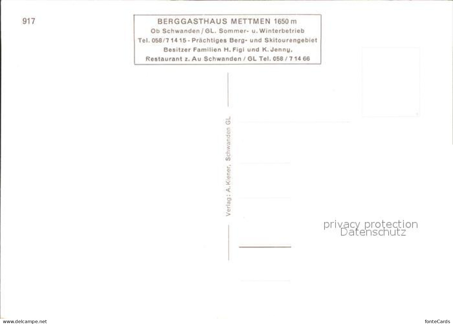 11888614 Schwanden GL Berggasthaus Mettmen Schwanden GL - Autres & Non Classés