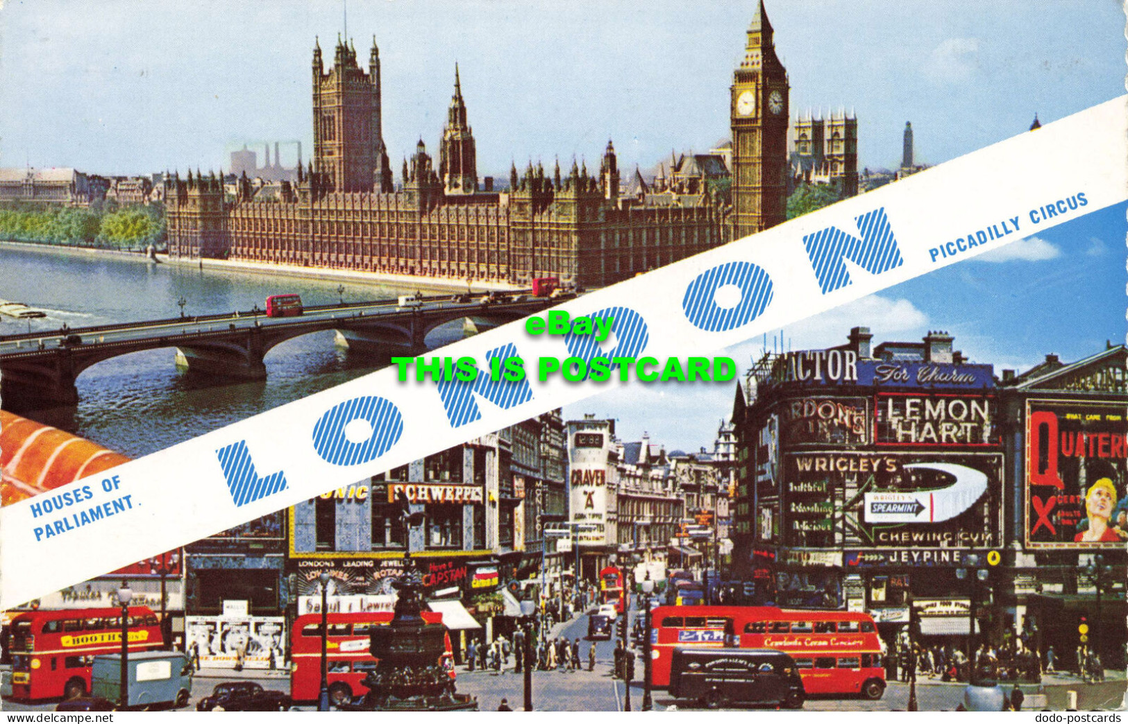 R578429 London. Houses Of Parliament. Piccadilly Circus. Photographic Greeting C - Otros & Sin Clasificación