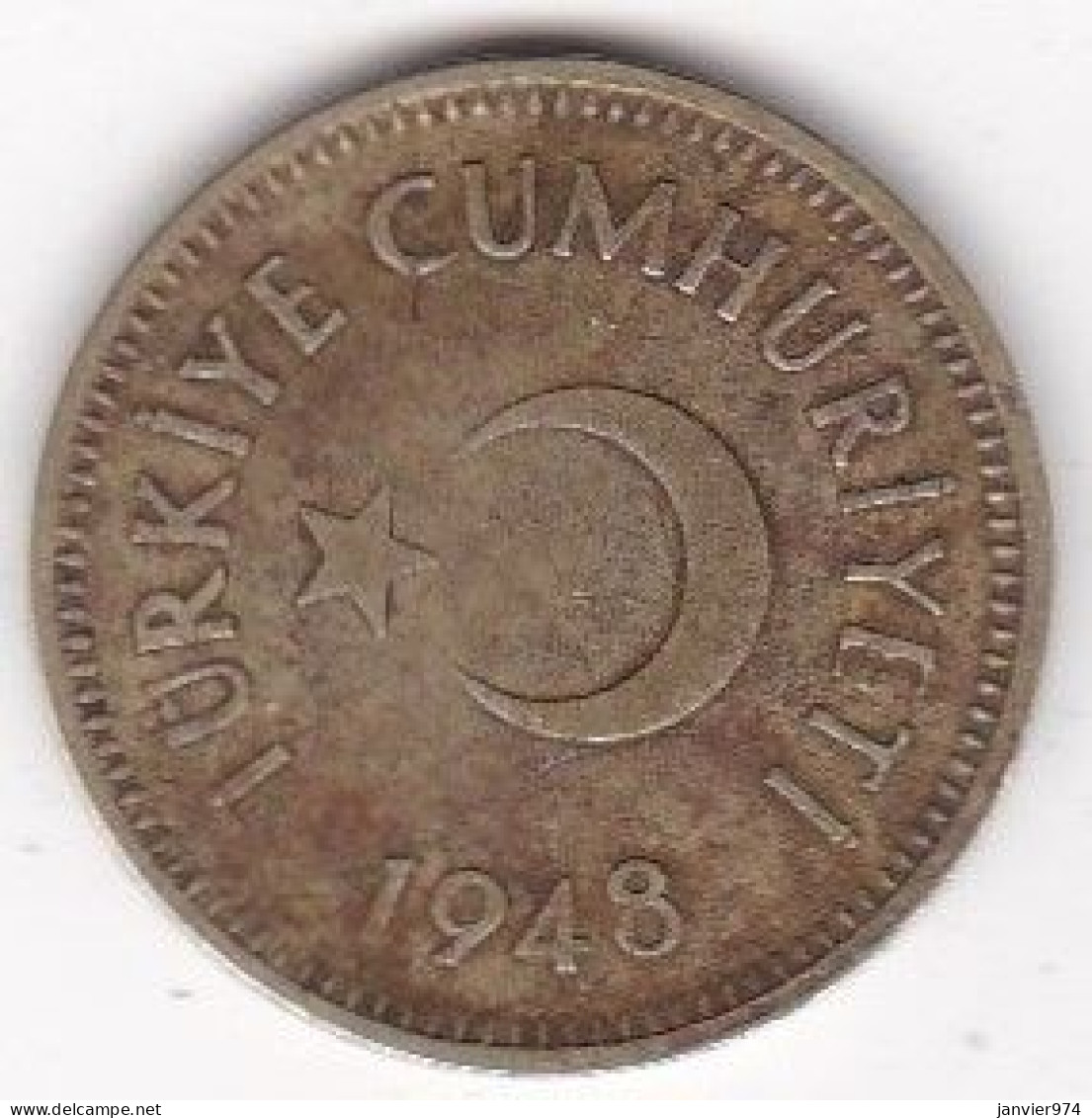 Turquie , 25 Kurus 1948 , En Laiton, KM# 886 - Türkei