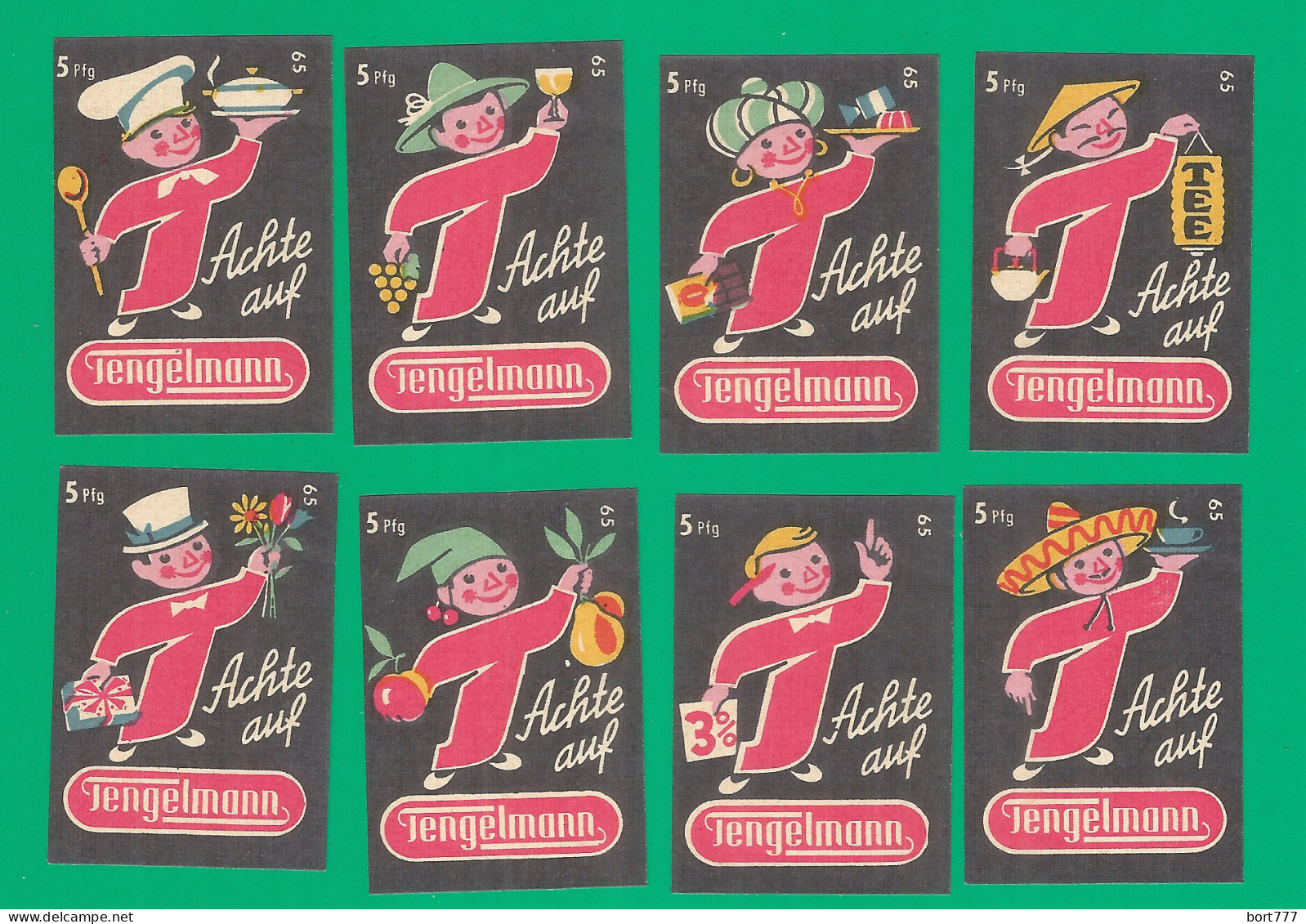 Germany 8 Old Matchbox Labels - Cajas De Cerillas - Etiquetas