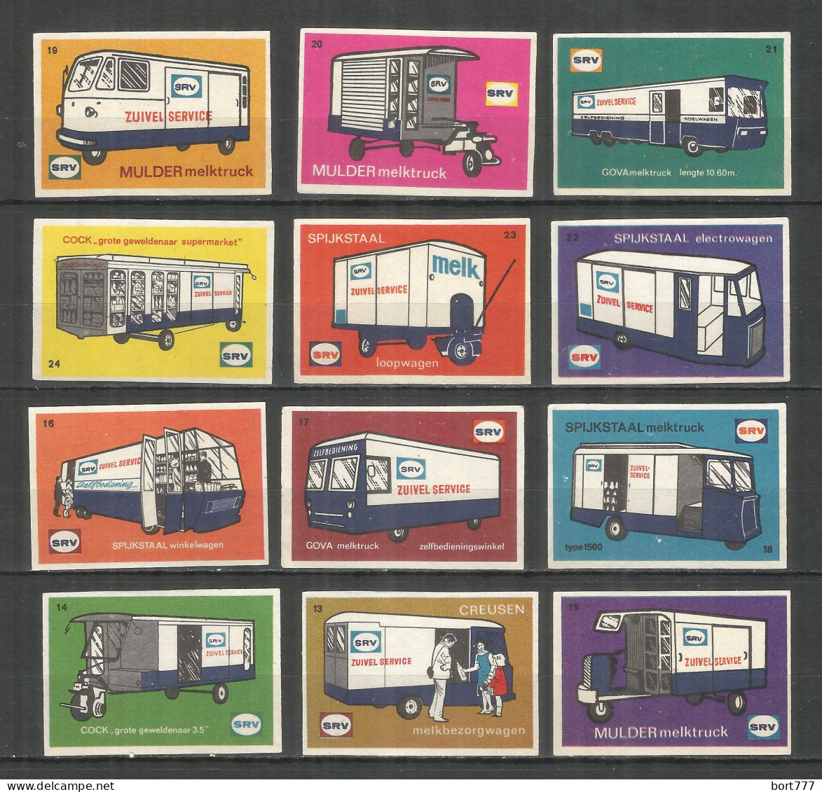 Germany 12 Old Matchbox Labels Cars - Boites D'allumettes - Etiquettes