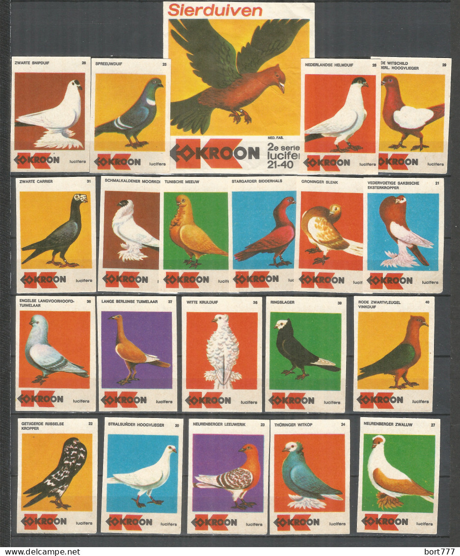 Germany 20+1 Old Used Matchbox Labels  Birds - Zündholzschachteletiketten
