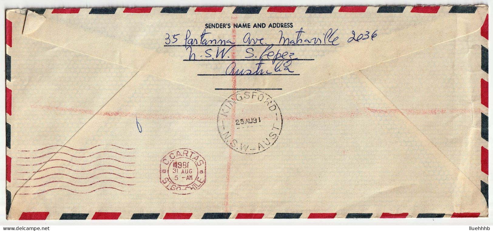 AUSTRALIA: 1981 Registered Airmail Cover To CHILE, $3.10 Rate - Brieven En Documenten