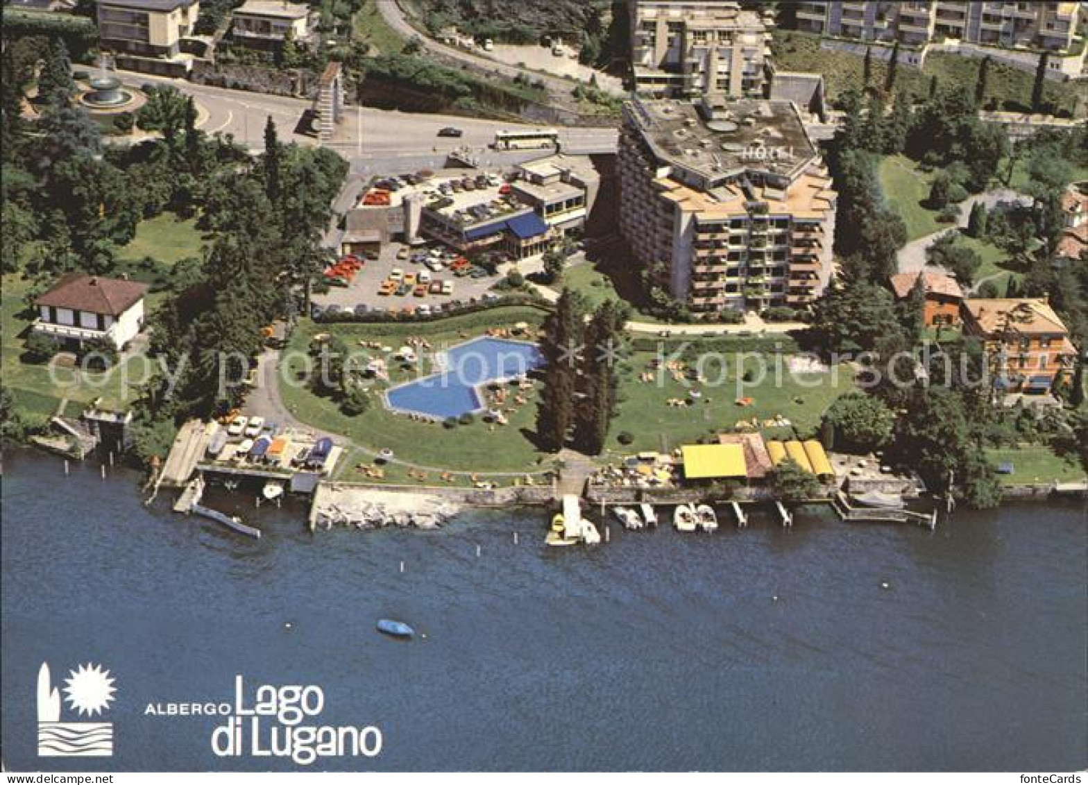 11888493 Bissone Lago Di Lugano Fliegeraufnahme Albergo Lago Di Lugano Bissone - Otros & Sin Clasificación