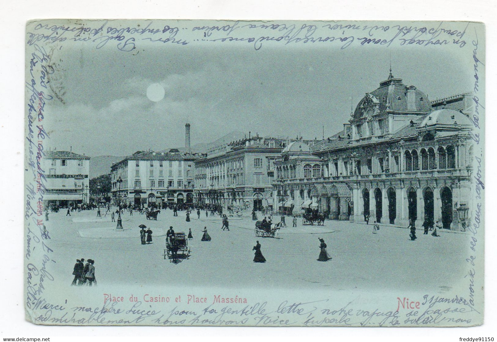 06 . NICE . PLACE DU CASINO ET PLACE MASSENA . 1900 - Mehransichten, Panoramakarten