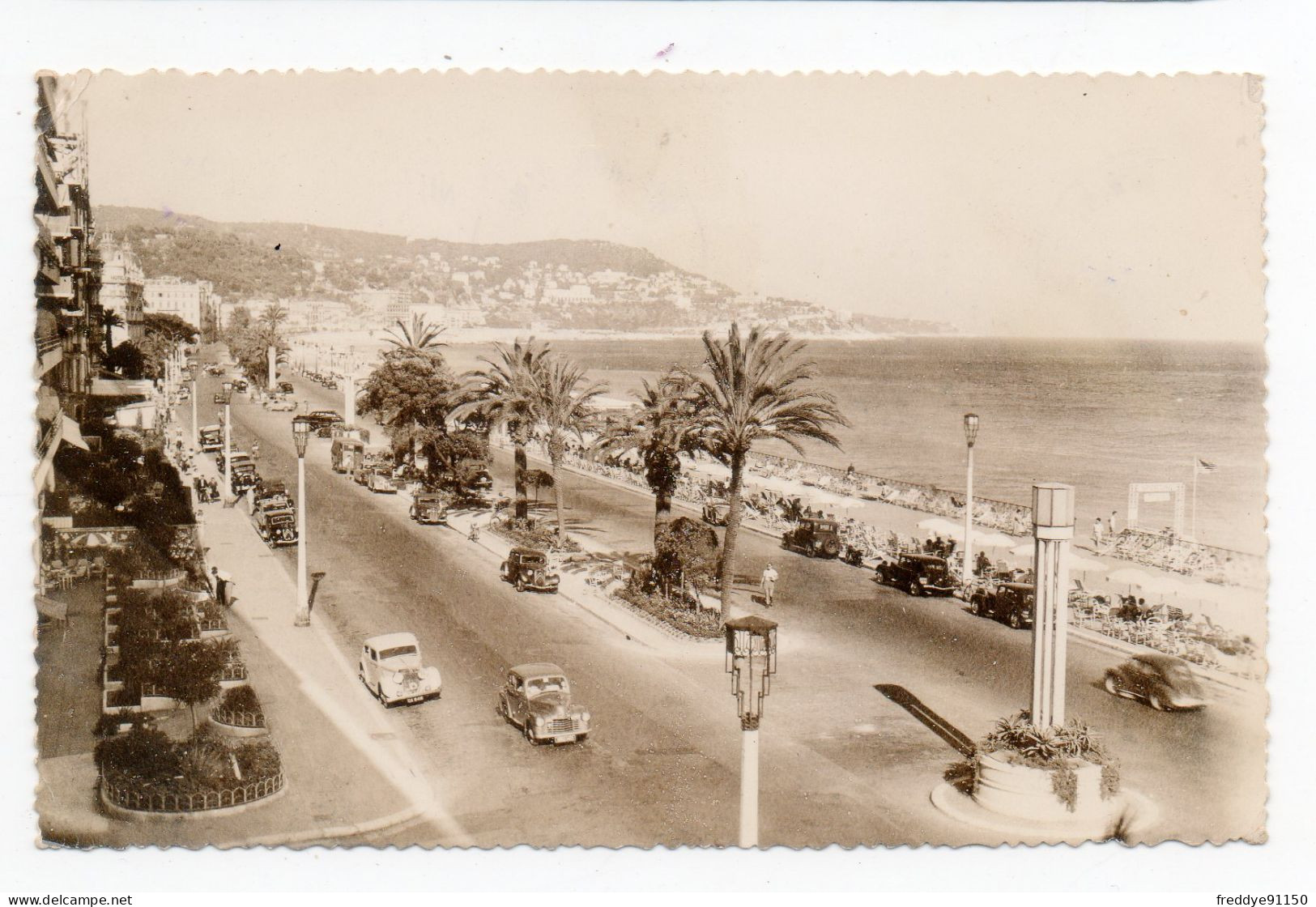 06 . Nice  . Promenade Des Anglais . Automobiles . 1951 - Panoramic Views