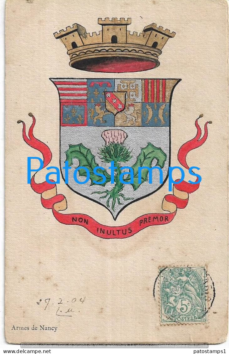 227953 FRANCE ART ARTE HERALDRY ARMES DE NANCY SPOTTED POSTAL POSTCARD - Otros & Sin Clasificación