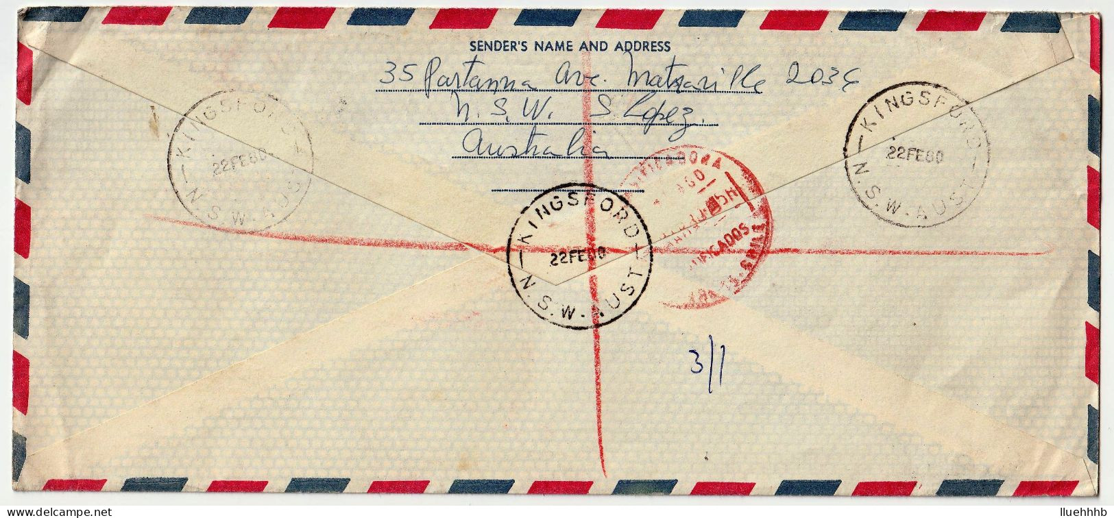 AUSTRALIA: 1980 Registered Airmail Cover To CHILE, $2.55 Rate - Briefe U. Dokumente