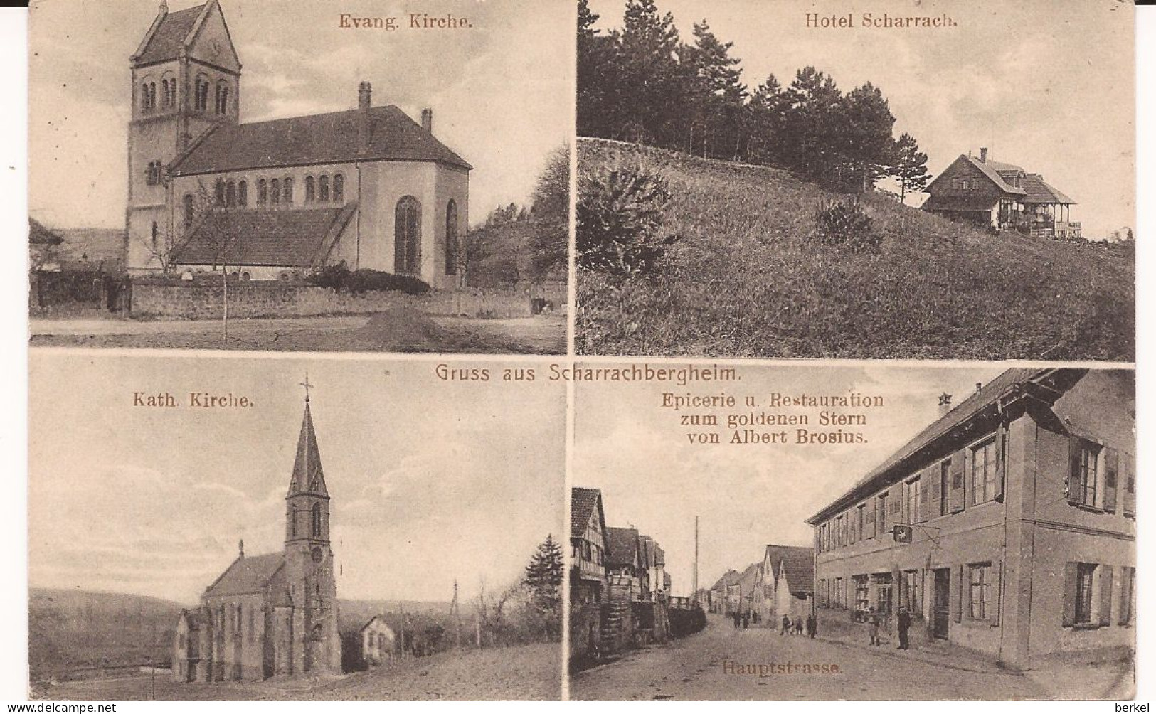 WASSELONNE 4 BILD Epicerie église 2x   Hotel  Feldpost 1916   822/d1 - Wasselonne