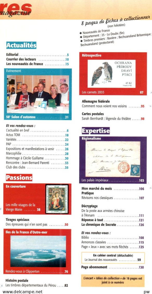REVUE TIMBRES MAGAZINE N° 52 De Décembre 2004 - French (from 1941)