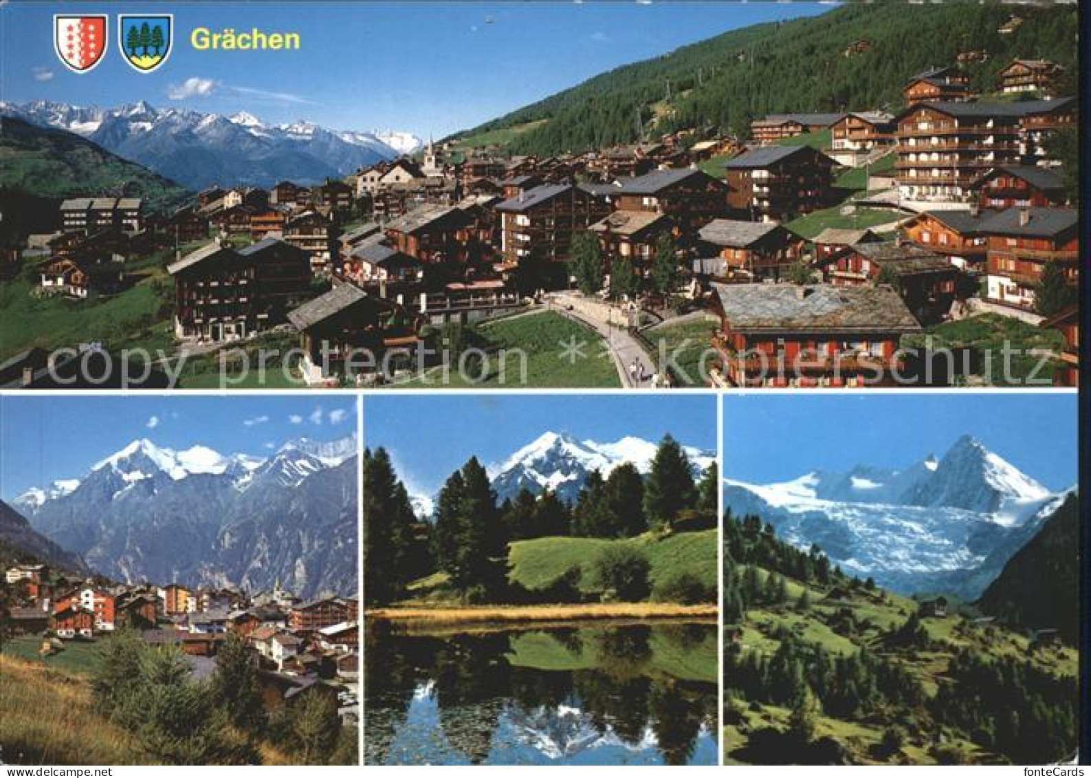 11888344 Graechen VS Nesthorn Wannenhorn Weisshorn Graechensee Riedgletscher Gra - Otros & Sin Clasificación