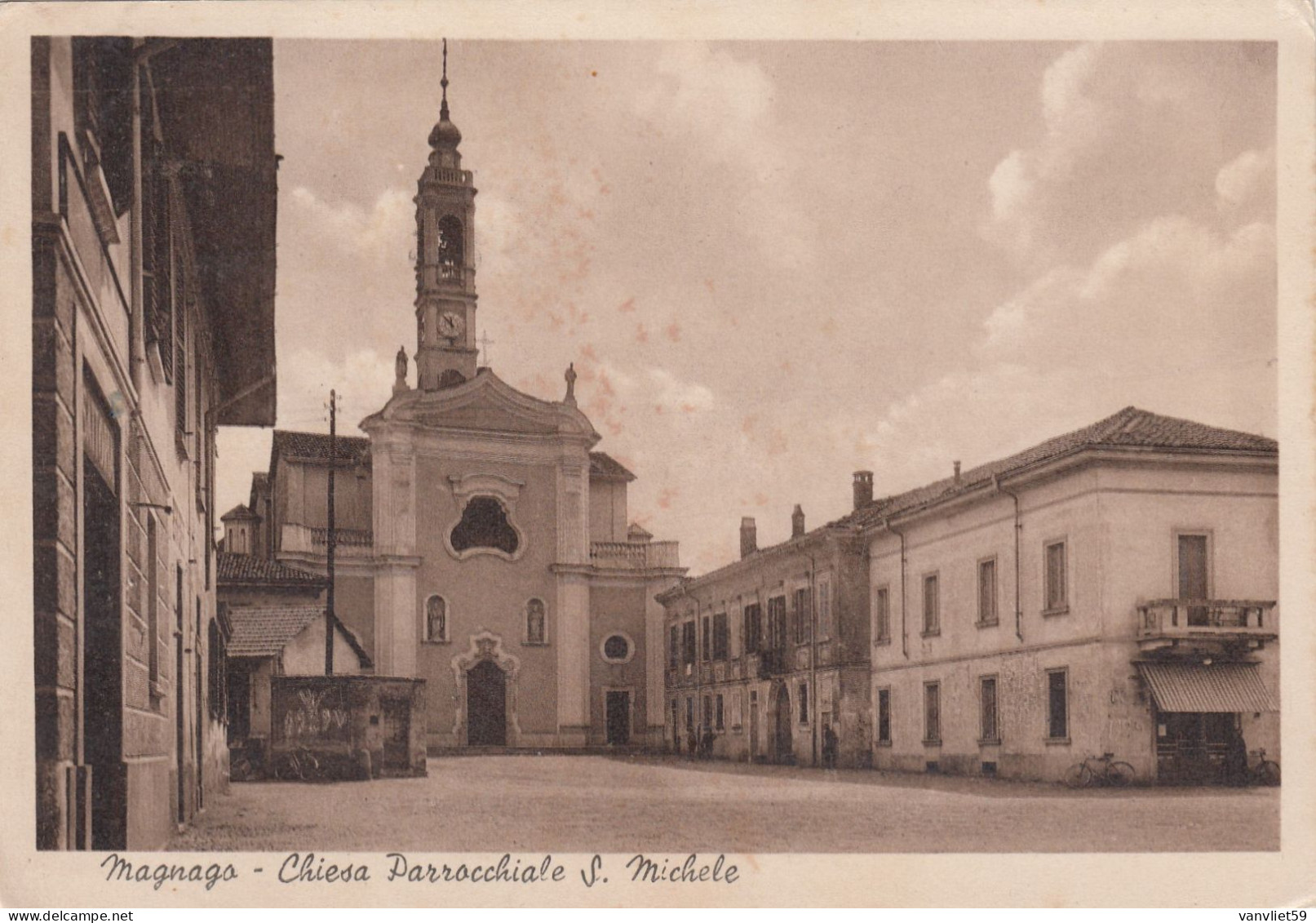 MAGNAGO-MILANO-CHIESA PARROCCHIALE S. MICHELE- CARTOLINA  VIAGGIATA IL 15-10-1935 - Milano (Milan)