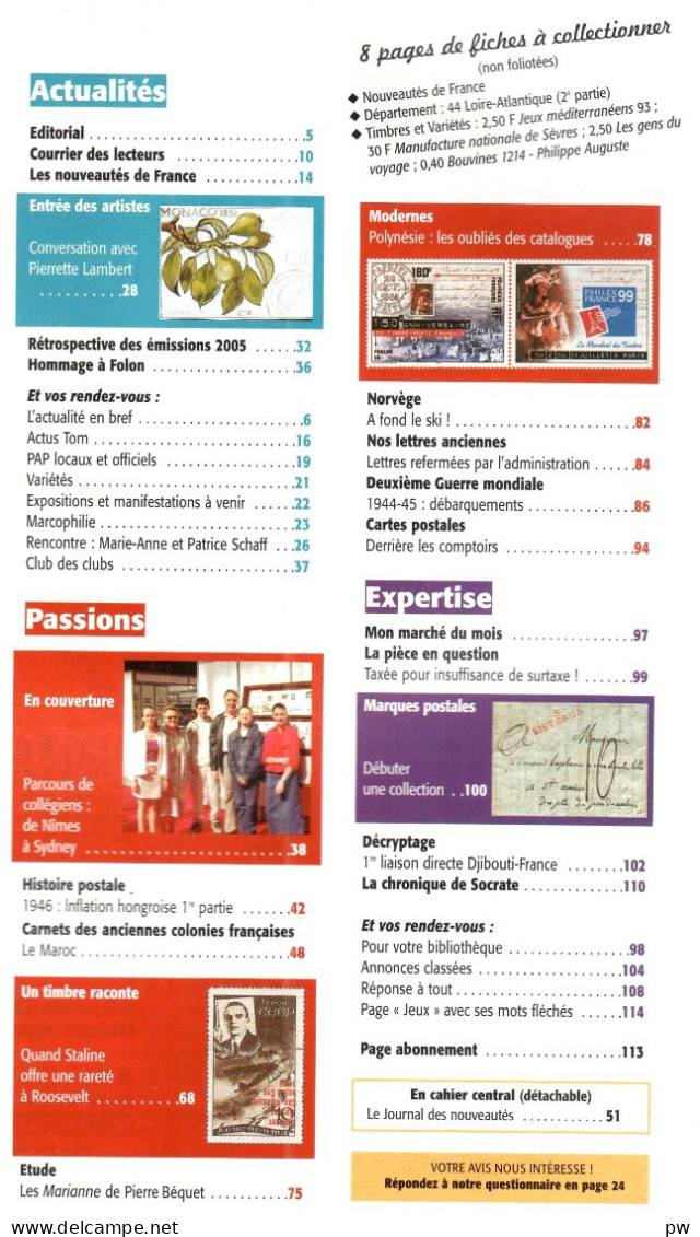 REVUE TIMBRES MAGAZINE N° 64 De Janvier 2006 - Francés (desde 1941)