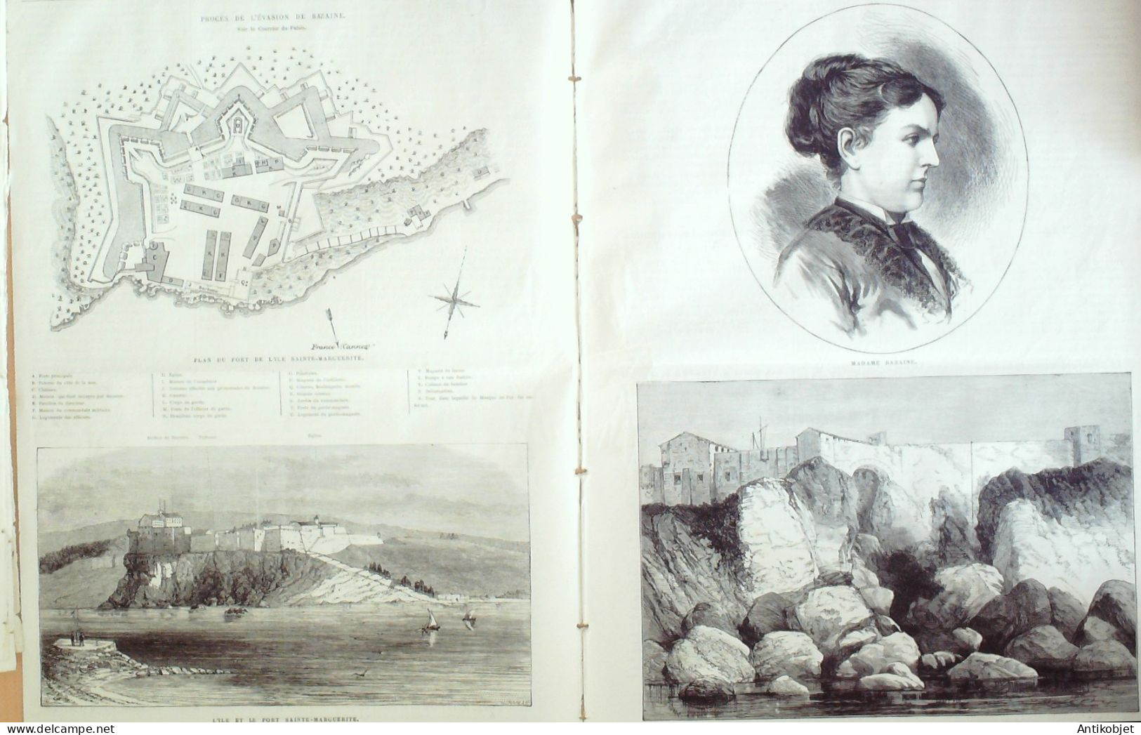 L'Univers Illustré 1874 N°1017 île & Fort Sainte-Marguerite (22)  Arras (62) Lille (59) - 1850 - 1899