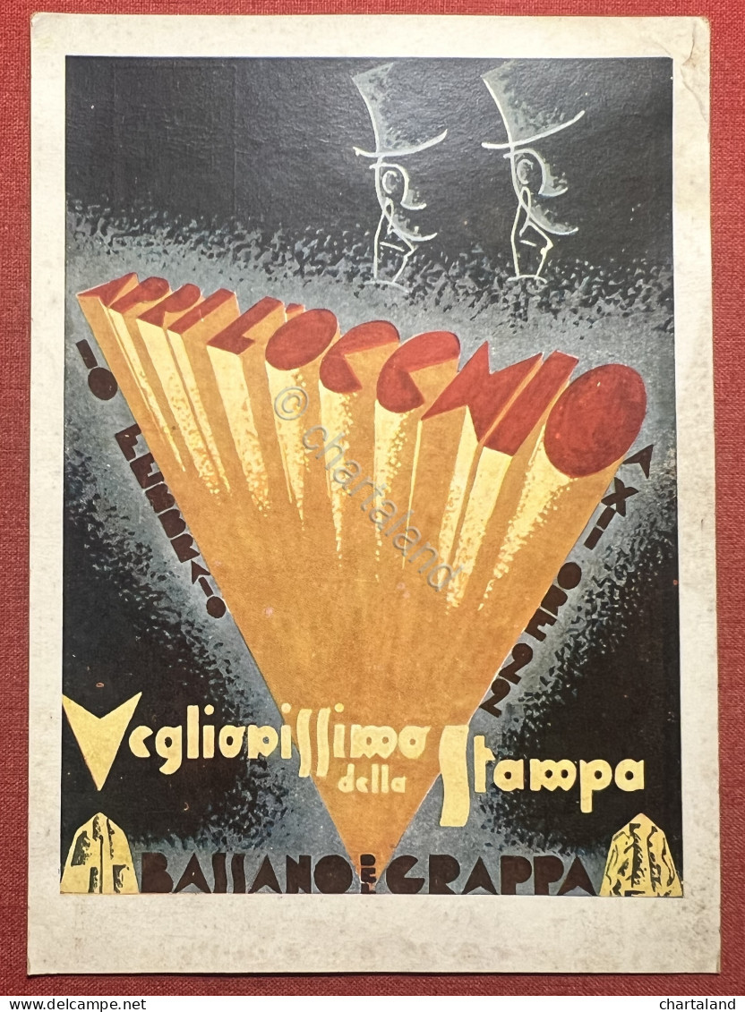Cartolina Pubblicitaria - Apri L'Occhio - Bassano Del Grappa Teatro Sociale 1934 - Vicenza
