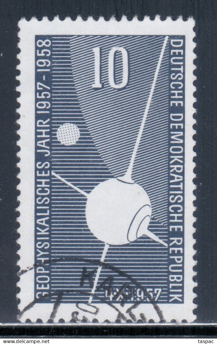 East Germany / DDR 1957 Mi# 603 Used - International Geophysical Year / Sputnik I / Space - Usati