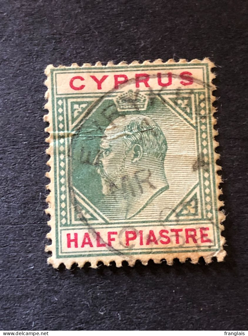 CYPRUS SG 62  ½ Piastre Oreen And Carmine FU - Chypre (...-1960)