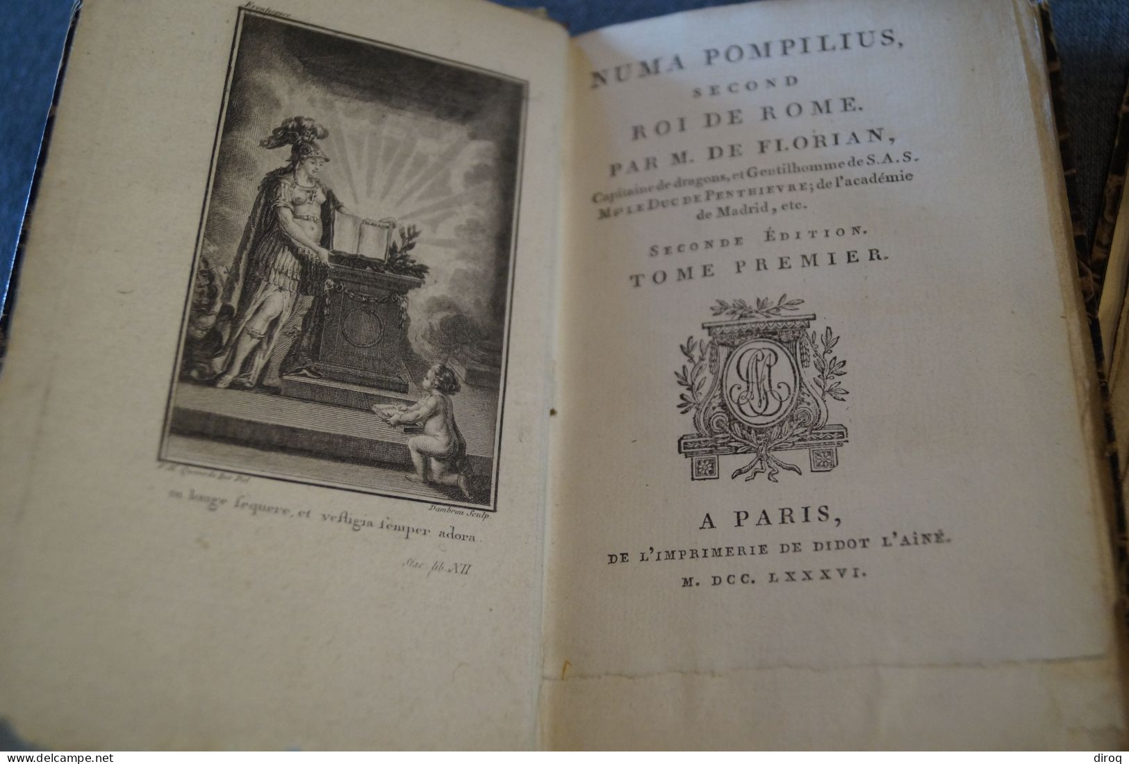 RARE,Numa Pompilius,second Roi De Rome Par M. De Florian,1786,complet En 2 Tomes,15,5 Cm./10 Cm. - 1701-1800