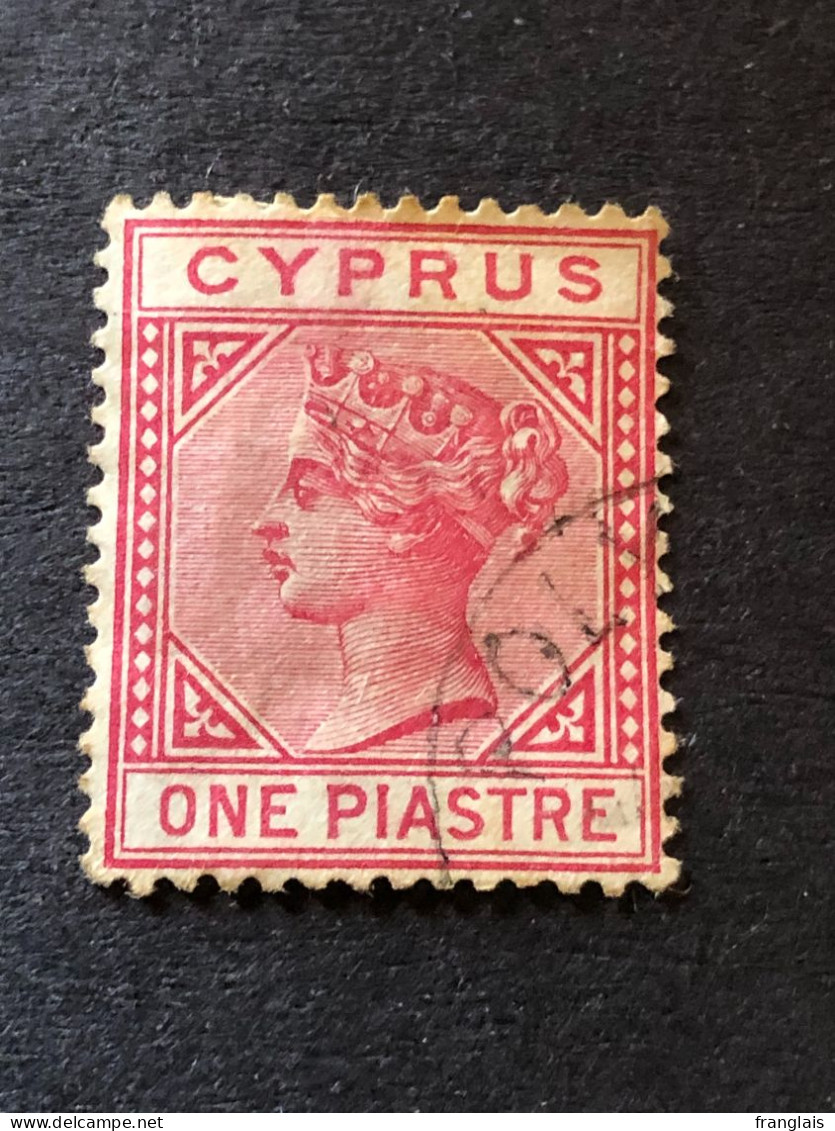 CYPRUS SG 18  1 Piastre Rose  FU - Cyprus (...-1960)