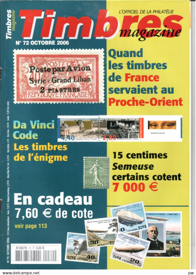 REVUE TIMBRES MAGAZINE N° 72 De Octobre 2006 - French (from 1941)