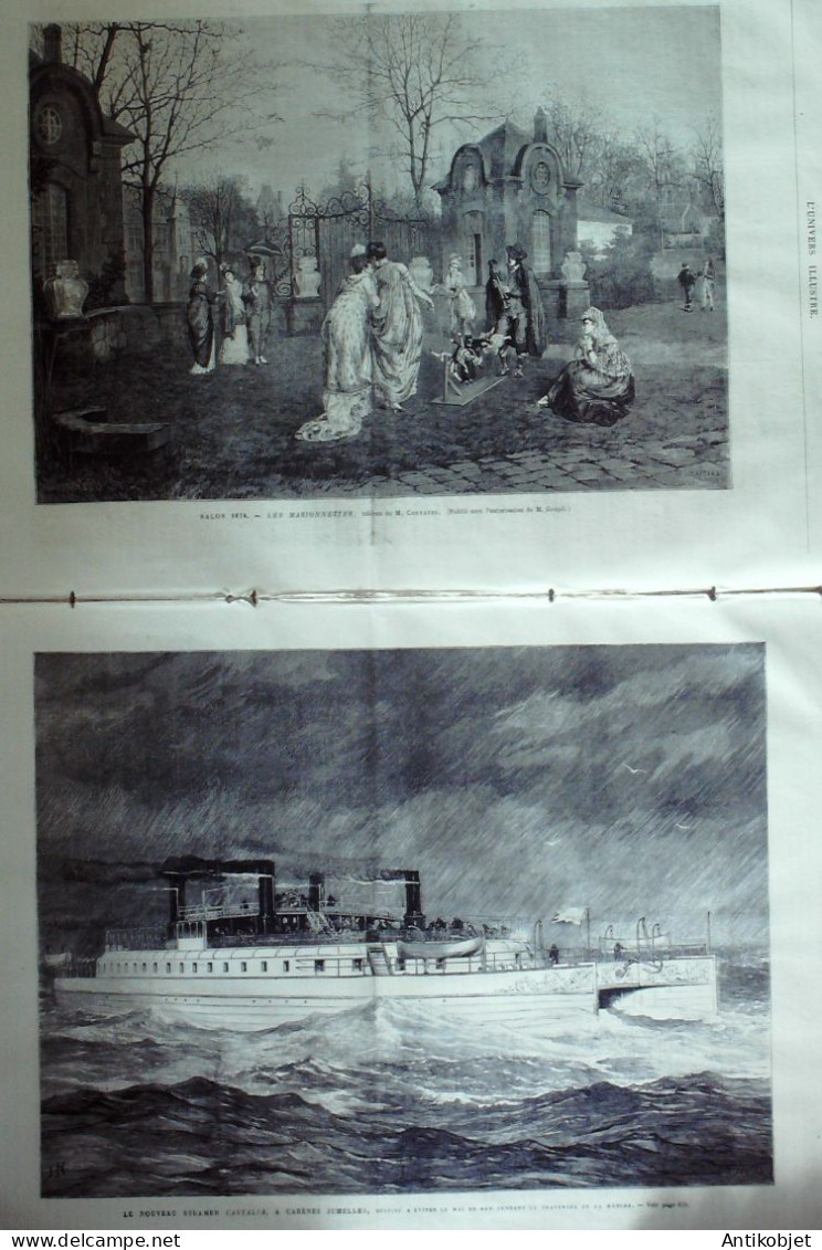 L'Univers Illustré 1874 N°1019 Espagne Carrascal Carlistes Carènes Jumelles Steamer Castalia - 1850 - 1899