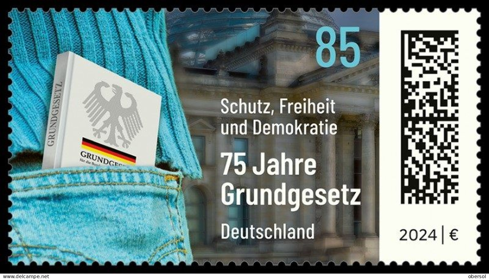 Germany 2024 Democracy, Constitution, Freedom MNH Stamp - Regular Gum - Nuevos