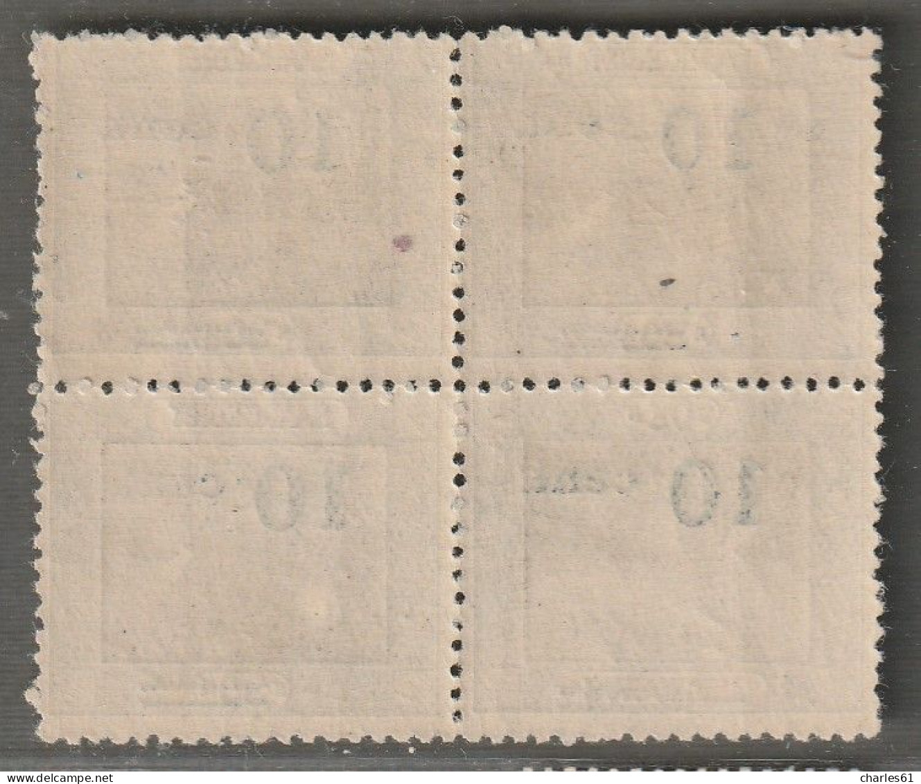 SARRE - N°71a ** (1921) 10c Sur 30p Vert Et Brun - Tête-bêche Avec Surcharge Renversée - - Ungebraucht