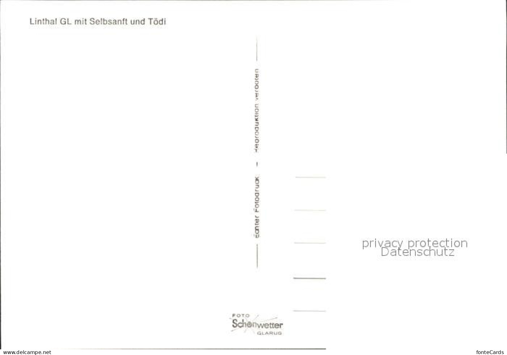 11887192 Linthal Glarus Selbsanft Toedi Linthal - Otros & Sin Clasificación