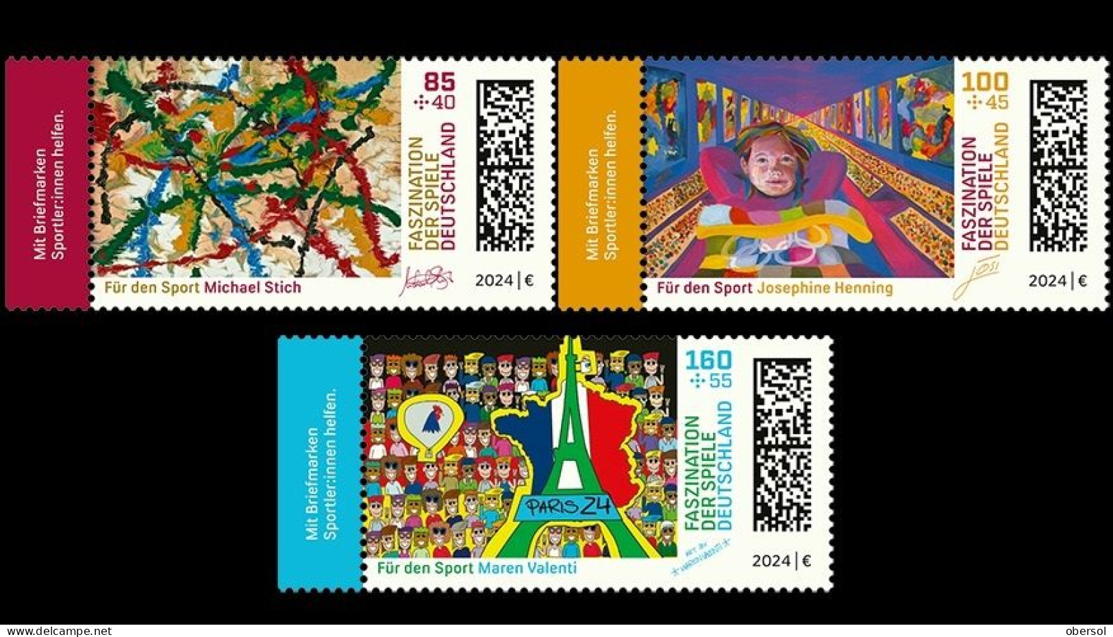 Germany 2024 Olympic Games Kinder Drawings MNH Stamp - Regular Gum - Ongebruikt