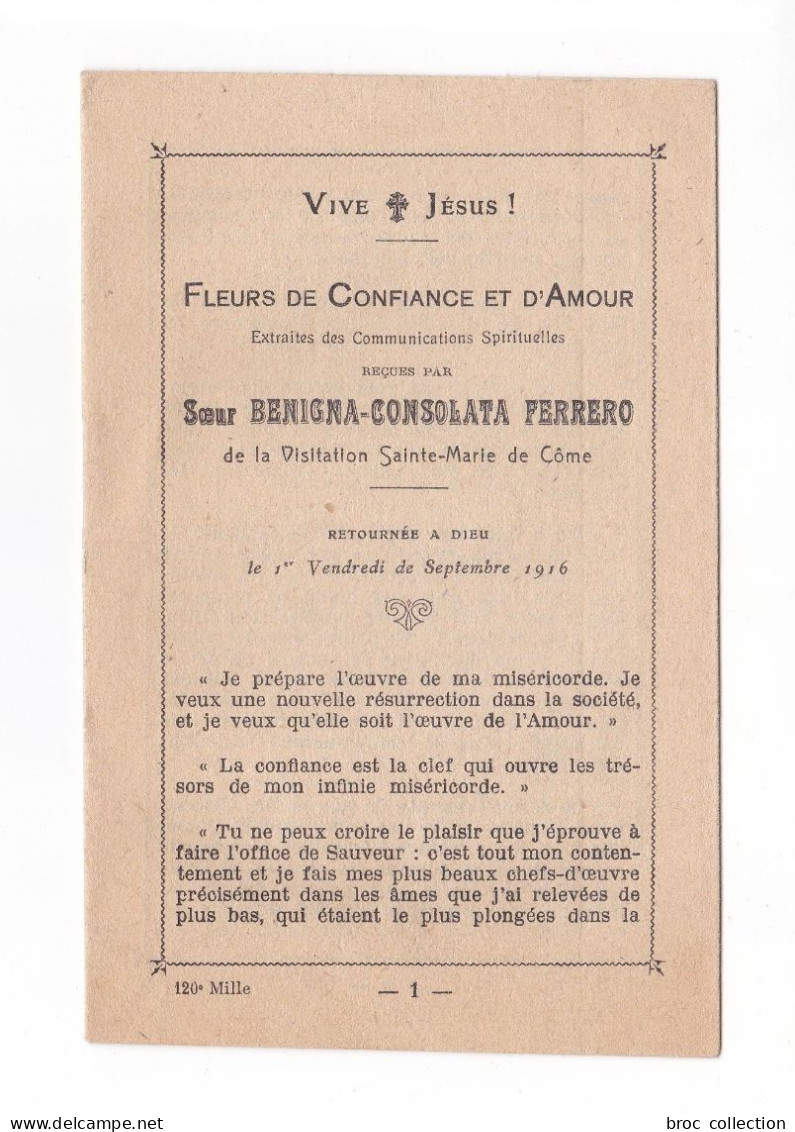Extrait Des Communications Reçues Par Soeur Benigna-Consolata Ferrero, De La Visitation Sainte-Marie De Côme - Andachtsbilder