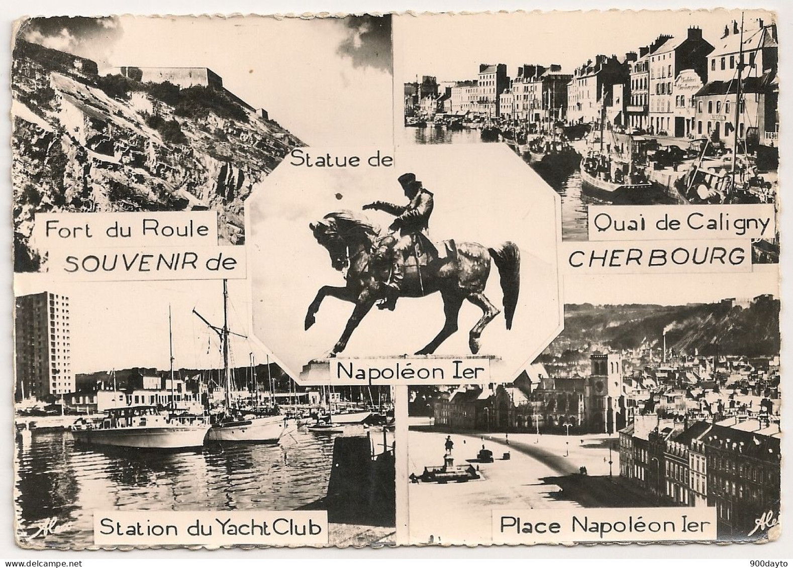 Lot De 5 CP. CHERBOURG. Multivue; Arsenal: La Direction D'artillerie; Le Théâtre; Panorama De La Ville; Vieux Cherbourg: - Cherbourg