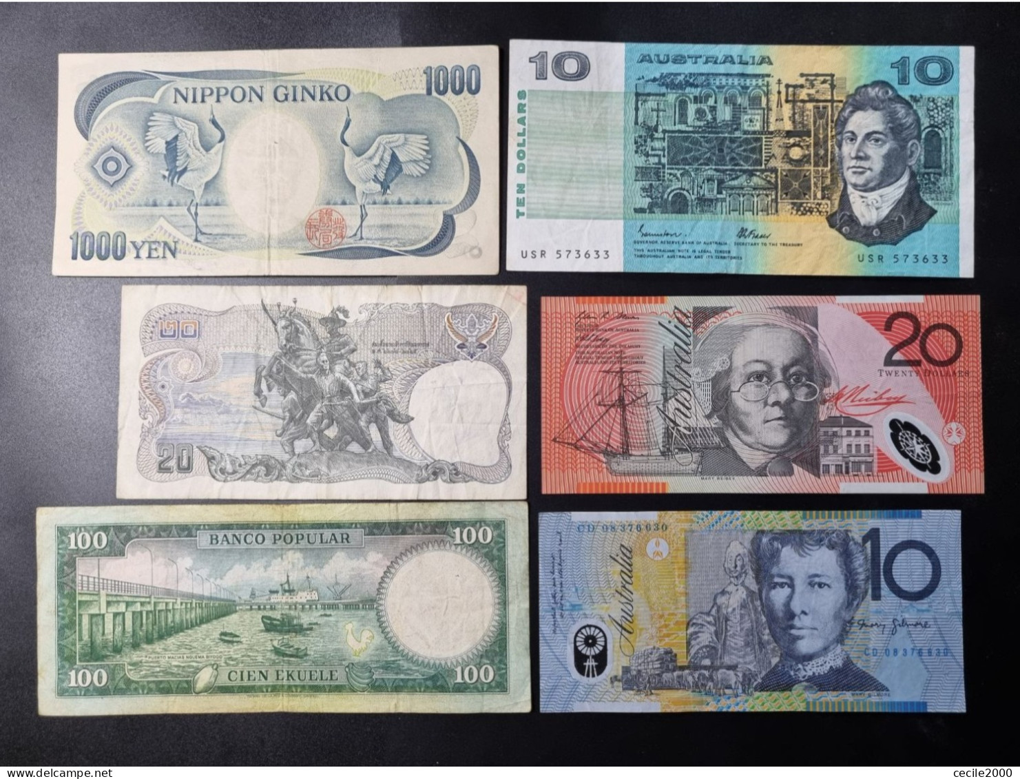 WORLD BANKNOTE LOT AUSTRALIA, JAPAN, THAILAND, GUINEE / LOTE 6 BILLETES MUNDIALES *COMPRAS MULTIPLES CONSULTAR - Russland