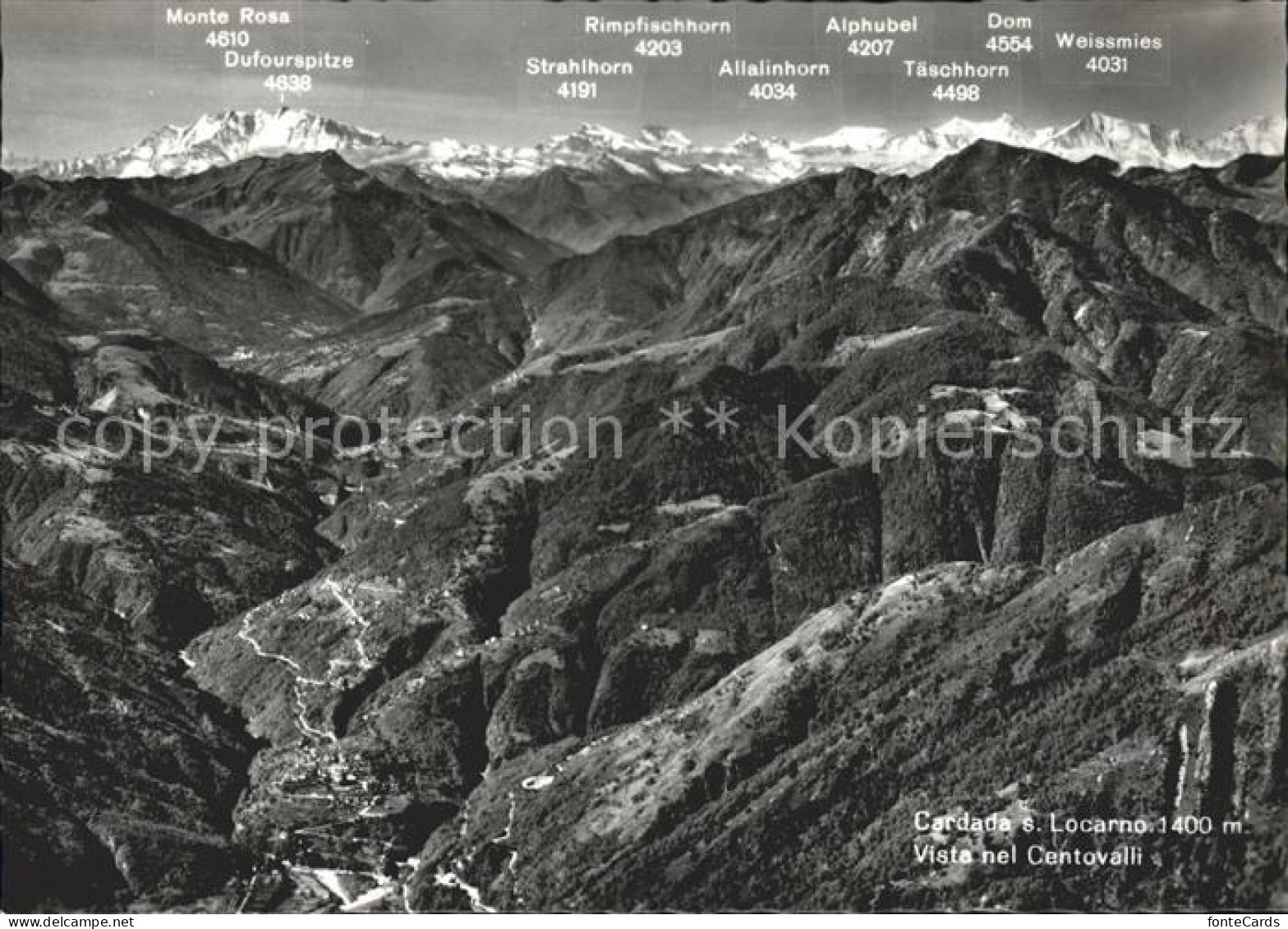 11886964 Cardada Monte Rosa Rimpfischhorn Stralhorn Alphubel Dom Weissmies Carda - Andere & Zonder Classificatie