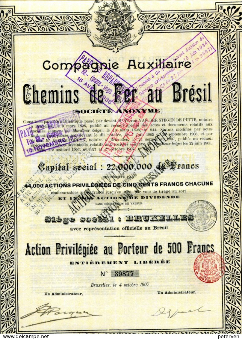 Auxiliaire De CHEMINS De FER Au BRÉSIL - Unclassified
