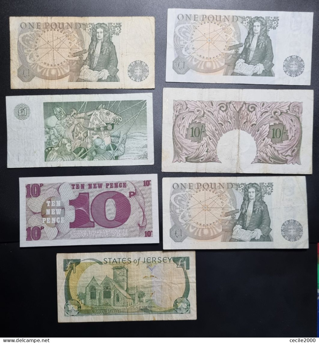 GREAT BRITAIN BANKNOTE LOT JERSEY, UNITED KINGDOM, MILITARY... / LOTE 7 BILLETES REINO UNIDO*COMPRAS MULTIPLES CONSULTAR - Verzamelingen