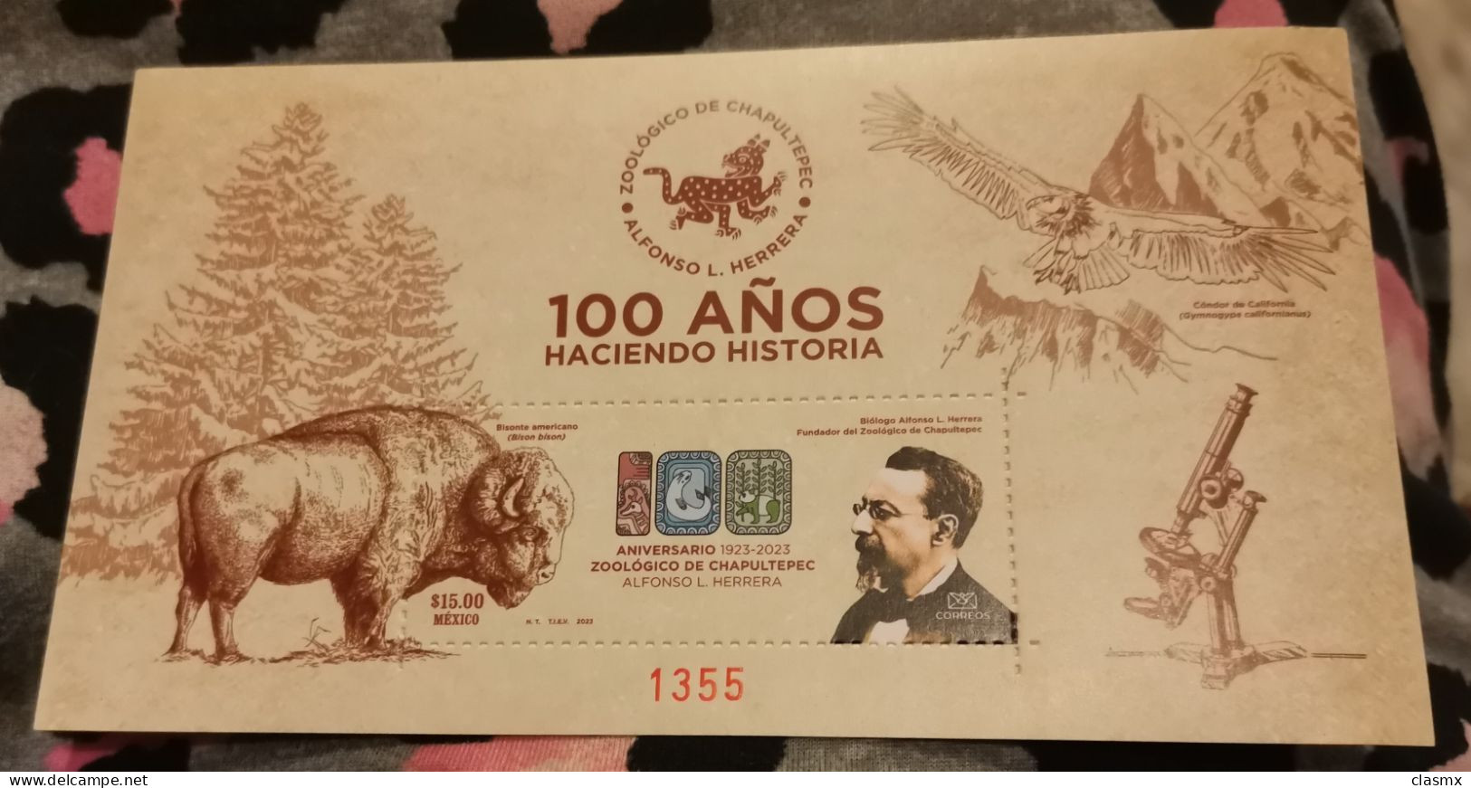 Mexico Chapultepec Zoo Z Alfonso Herrera Birds Bisonte Microscope Hard To Find Sheet MNH - Messico