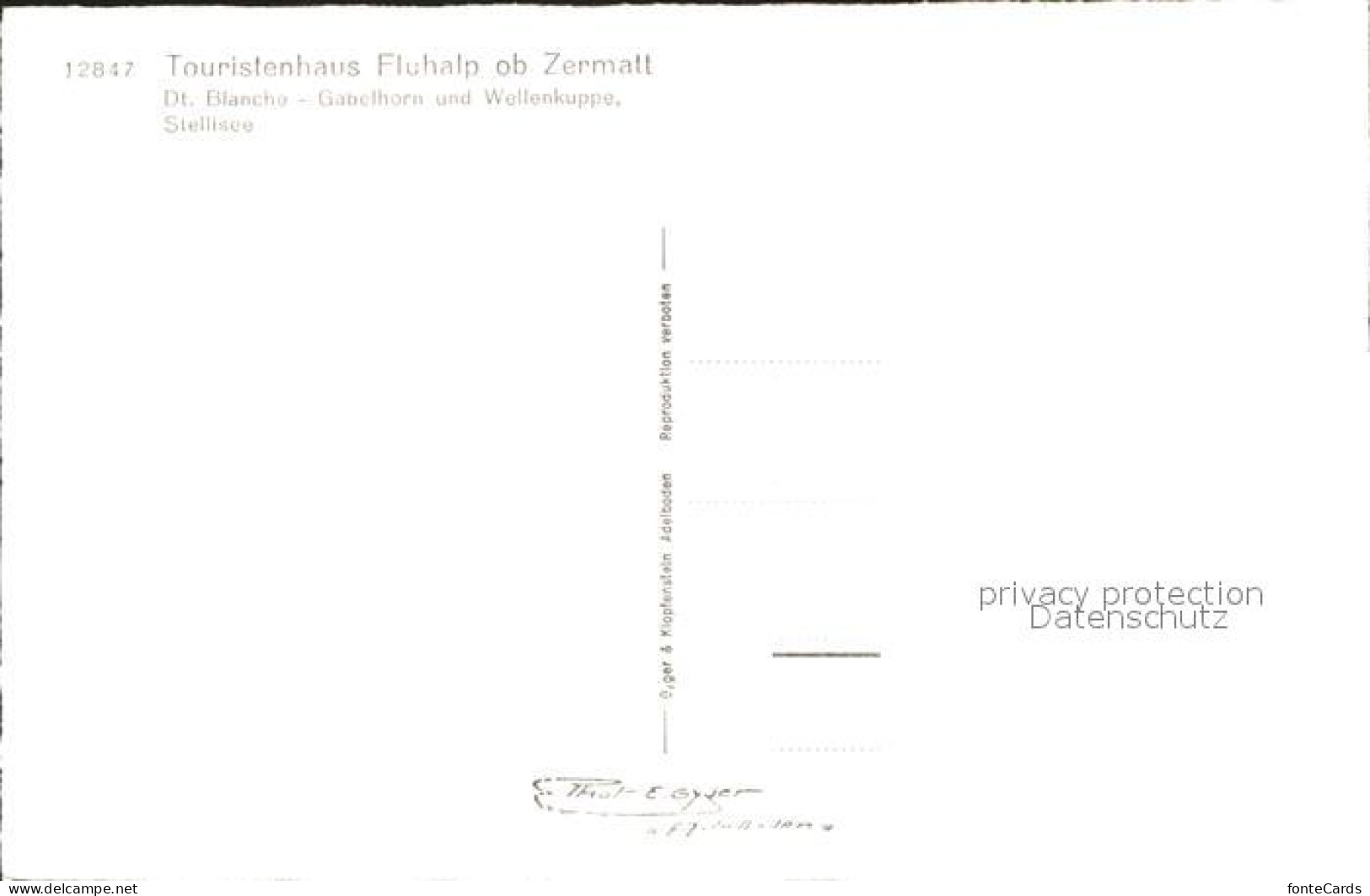 11886860 Zermatt VS Touristenhaus Fluhalp Dt Blanche Gabelhorn Wellenkuppe Stell - Other & Unclassified