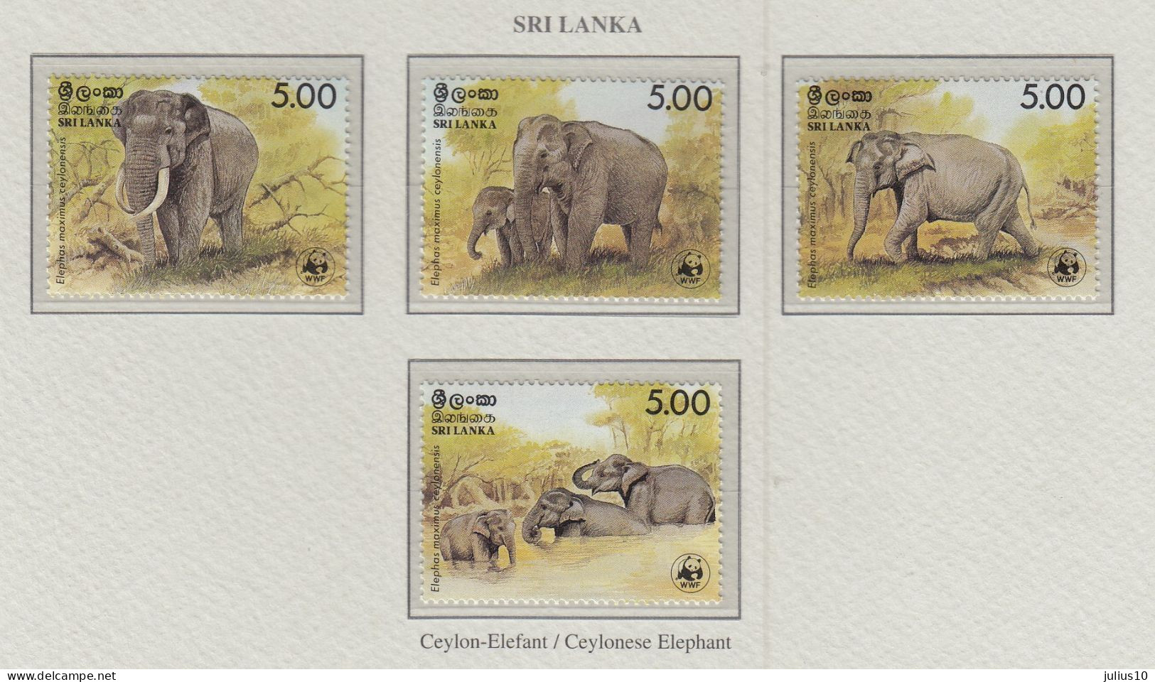 SRI LANKA 1986 WWF Animals Elephant Mi 753-756 MNH(**) Fauna 722 - Elefanten