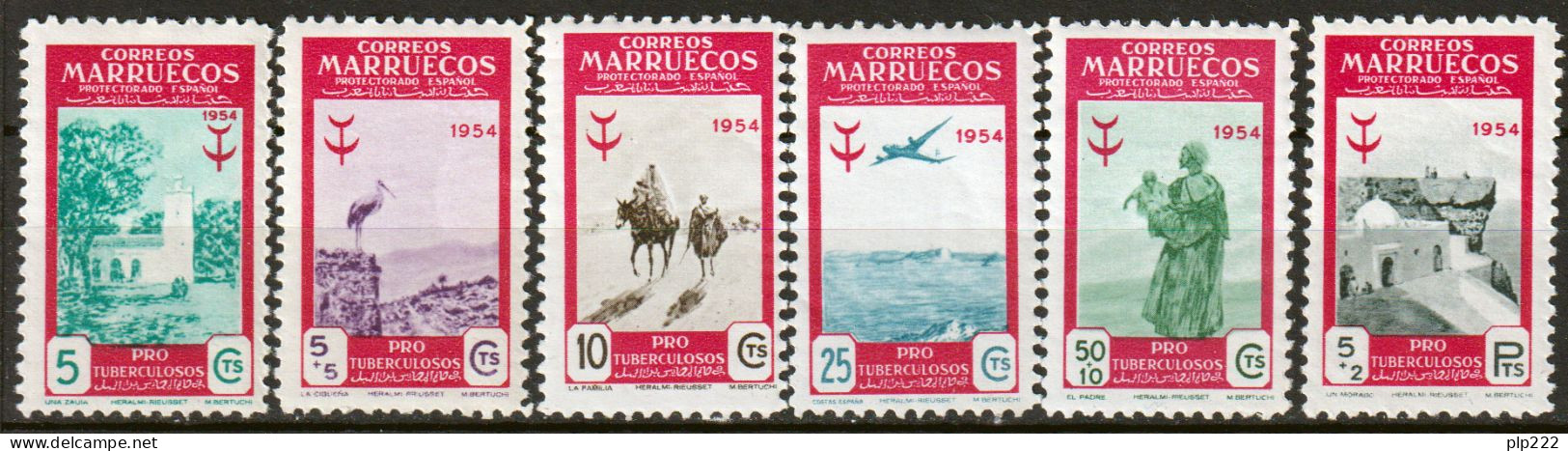 Marocco 1954 Y.T.457/62 **/MNH VF/F - Spanisch-Marokko