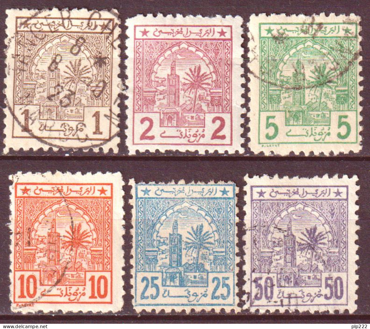Marocco Postes Cherifiennes 1913 Y.T.9/14 O/*/Used/MH VF/F - Lokale Post