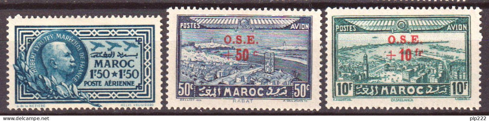 Marocco 1935/38 Posta Aerea Y.T.A40/42 */MH VF/F - Luftpost