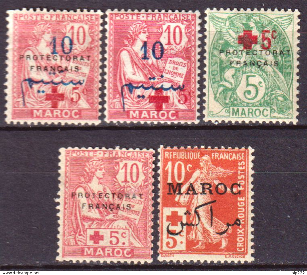 Marocco 1914/15 Y.T.55,59/62 */MH VF/F - Unused Stamps