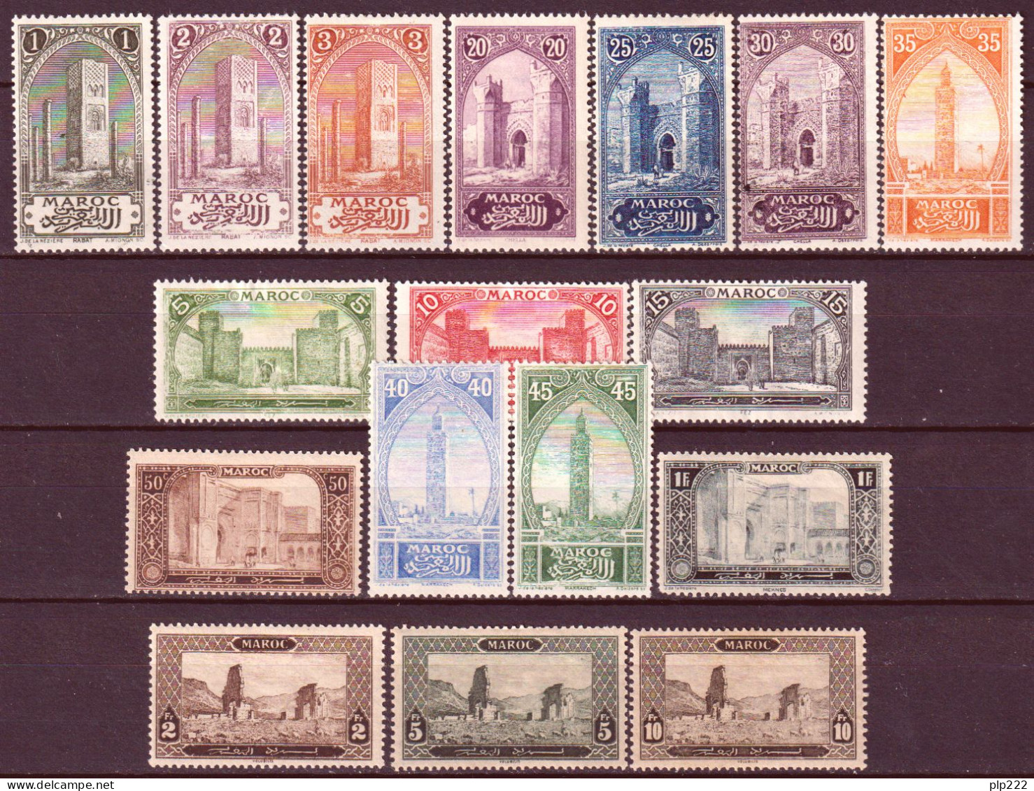 Marocco 1917 Y.T.63/79 */MH VF/F - Unused Stamps