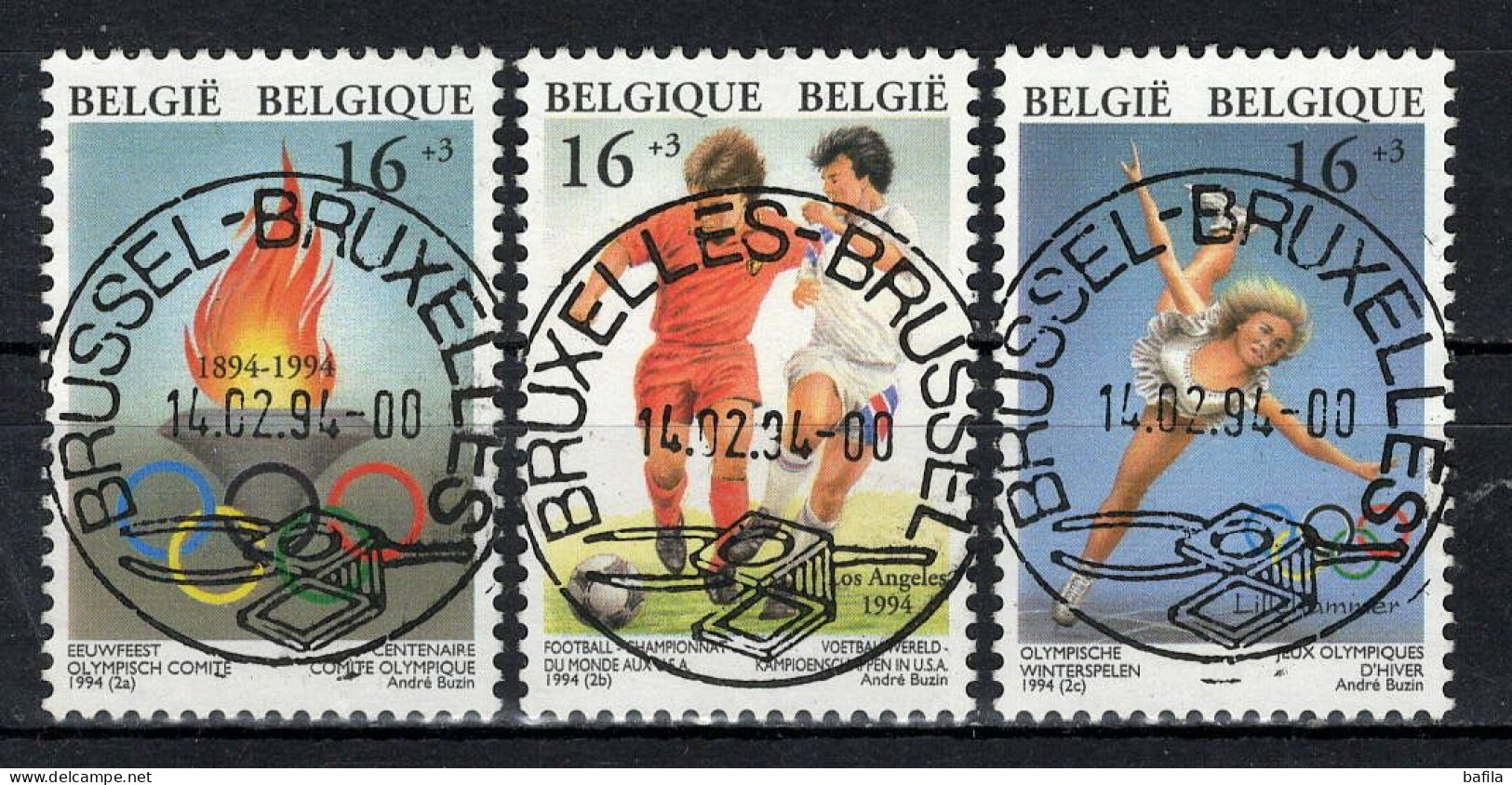 BELGIE: COB 2540/2542 GESTEMPELD. - Usati