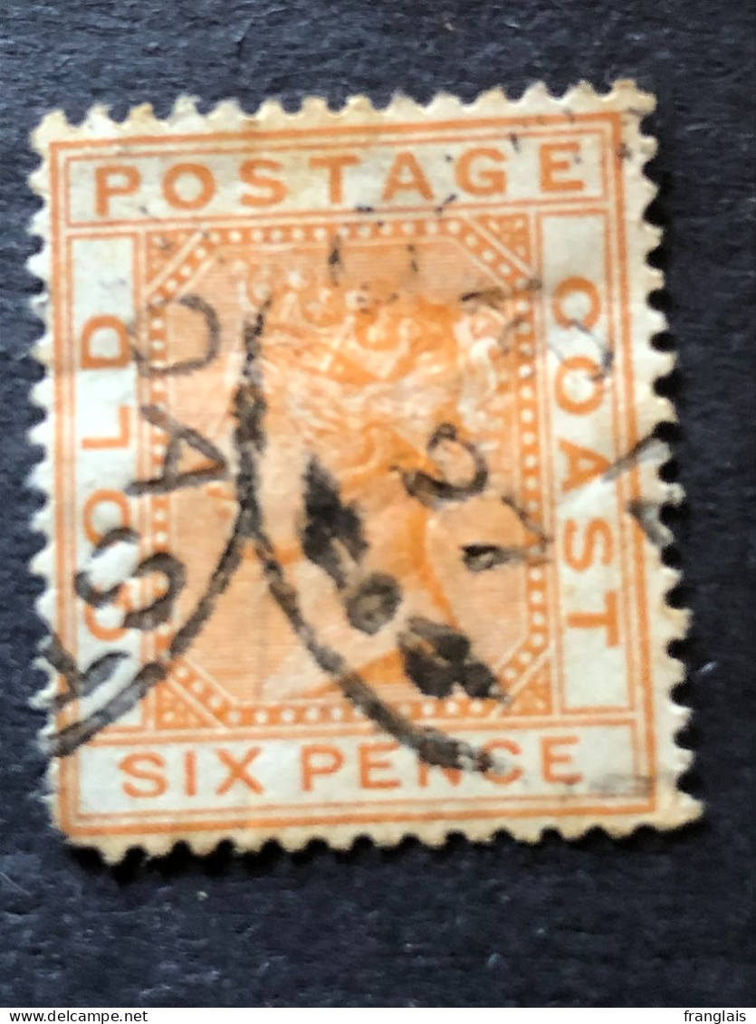 GOLD COAST SG 17    6d Orange  FU  Imperceptable Pin-prick - Gold Coast (...-1957)