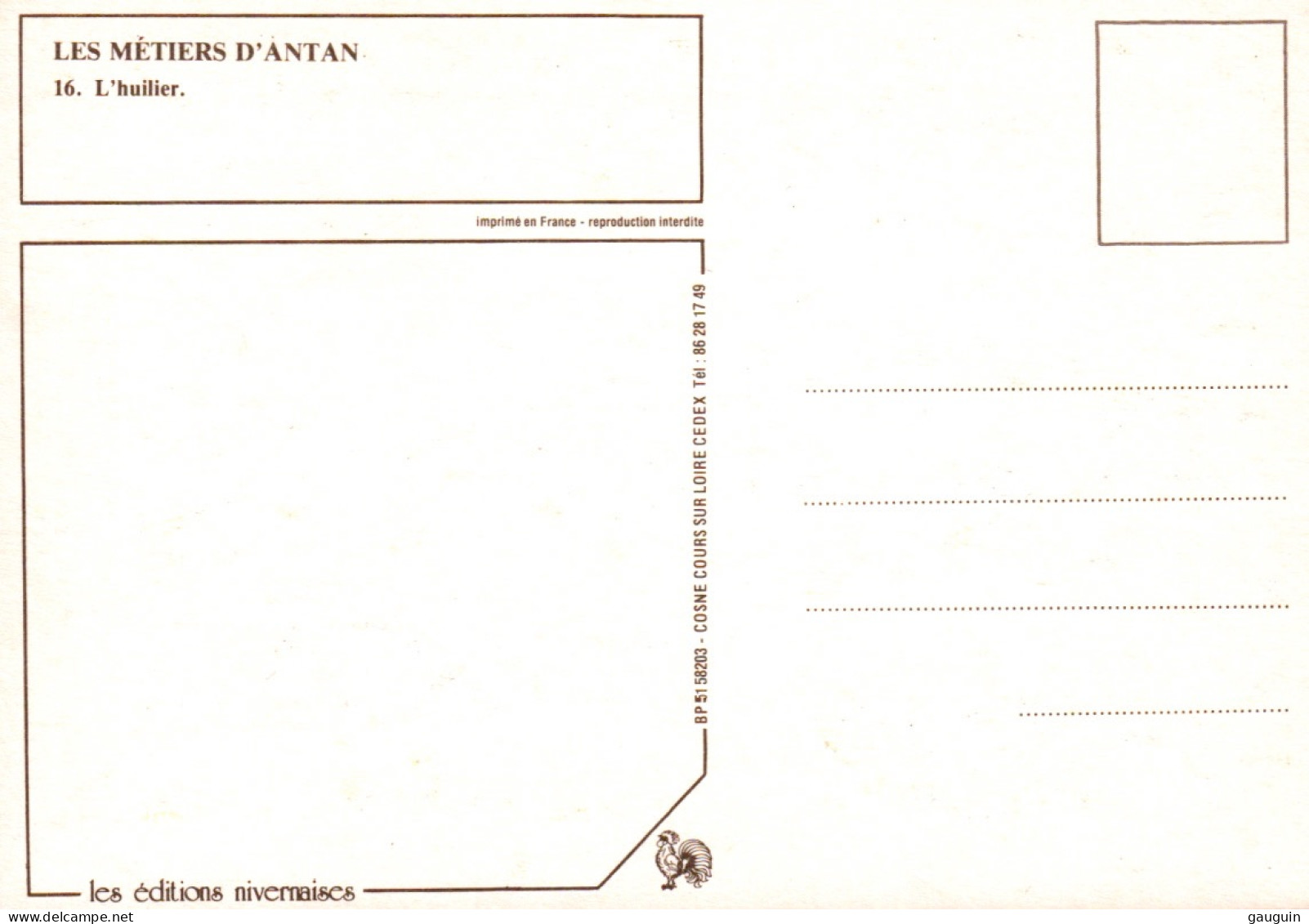 CPM - Métiers D'Antan - La Fabrication De L'huile De Noix - Editions Nivernaises - Landwirtschaftl. Anbau