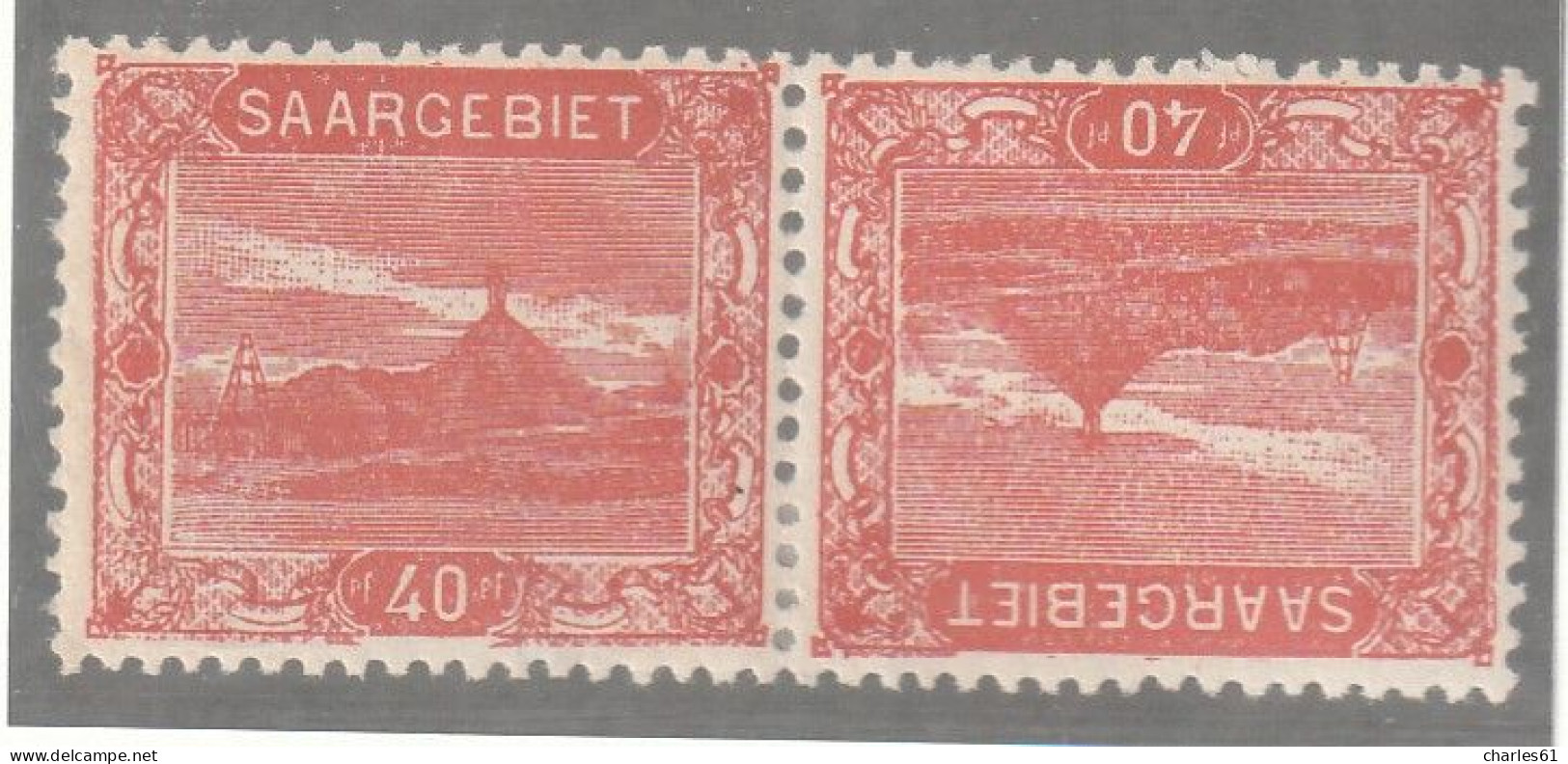 SARRE - N°58a * (1921) 40p Rouge  - Tête-bêche - - Neufs