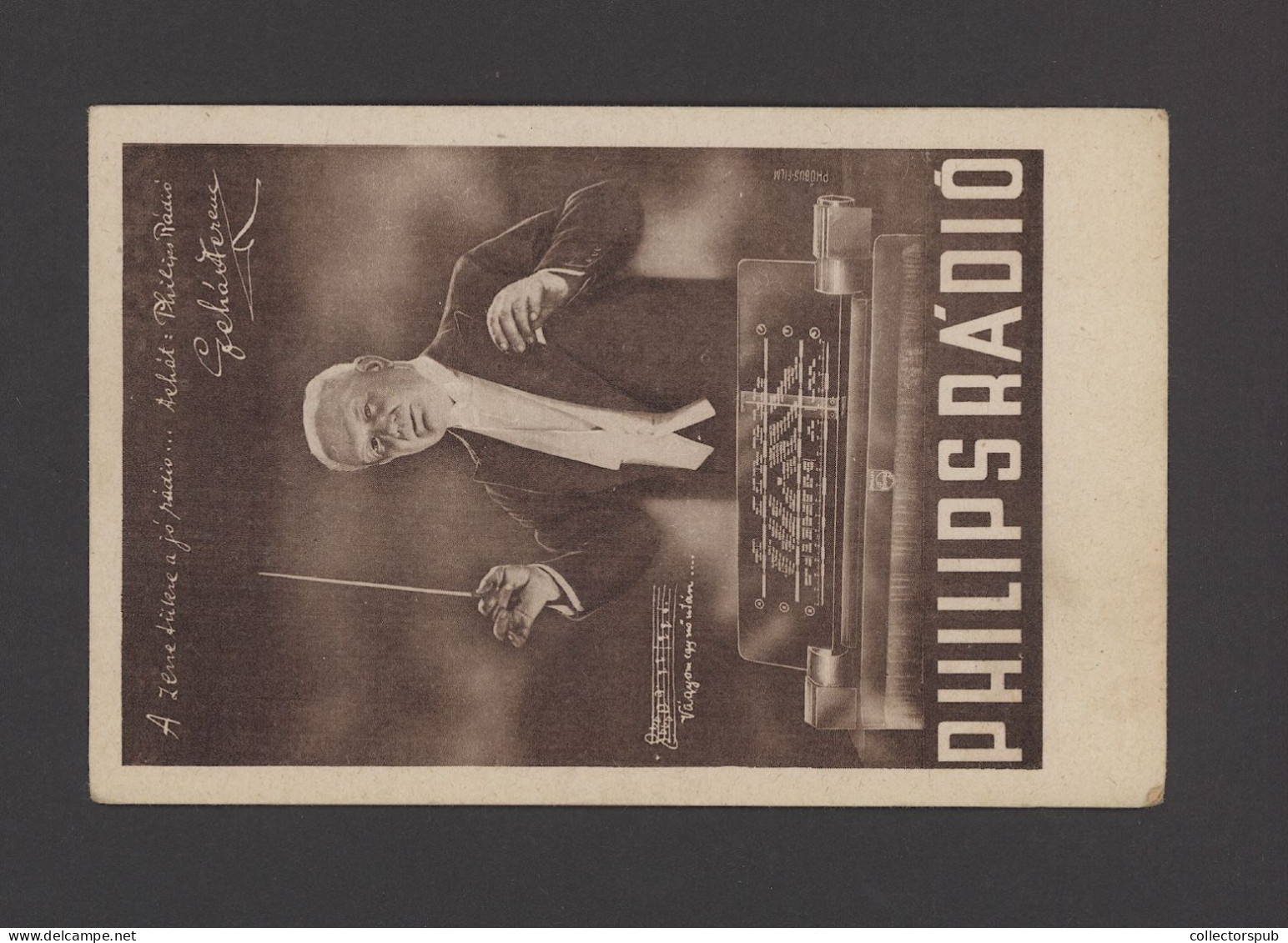 HUNGARY Philips Radio Advertisement With Hungarian Conductor, Old Postcard - Ungarn