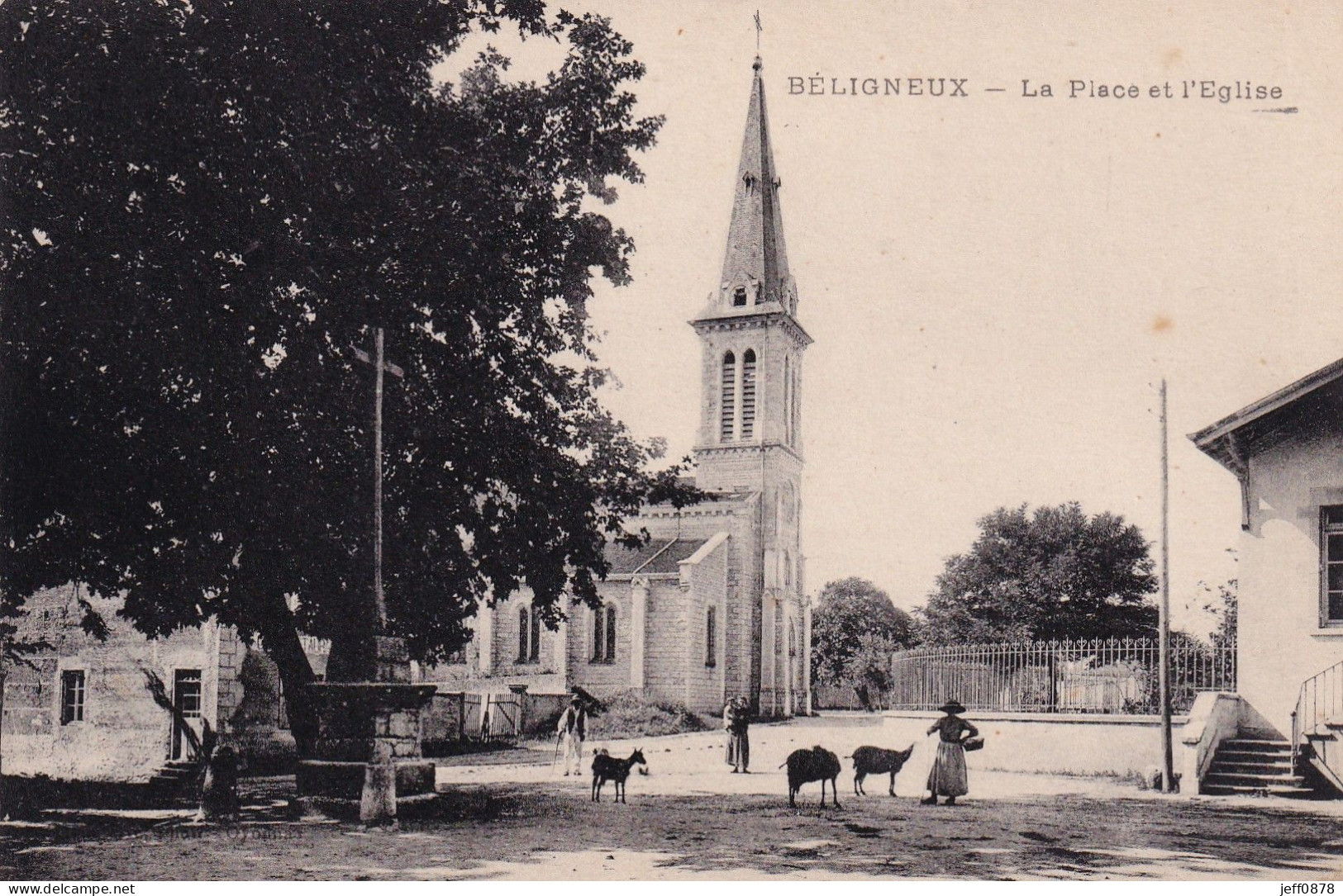 01 - AIN - BELIGNEUX - La Place Et L'Eglise - Très Bon état - Unclassified